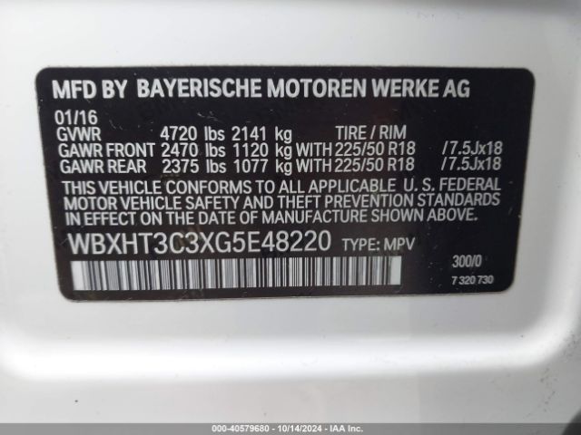 Photo 8 VIN: WBXHT3C3XG5E48220 - BMW X1 