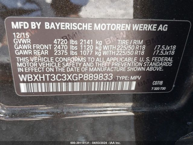 Photo 8 VIN: WBXHT3C3XGP889833 - BMW X1 