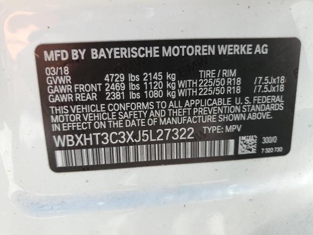 Photo 11 VIN: WBXHT3C3XJ5L27322 - BMW X1 XDRIVE2 