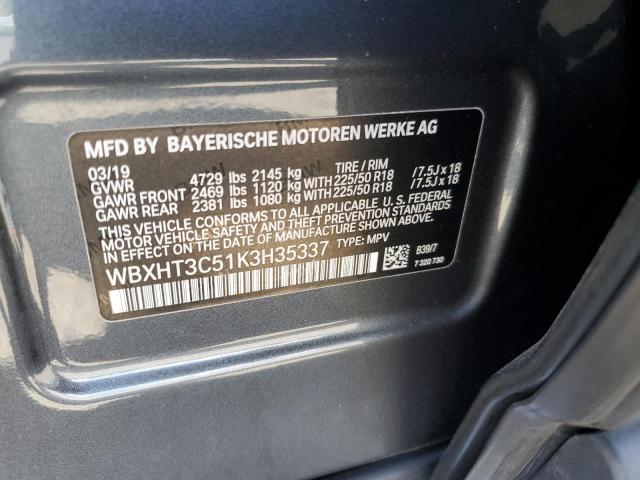 Photo 11 VIN: WBXHT3C51K3H35337 - BMW X1 XDRIVE2 