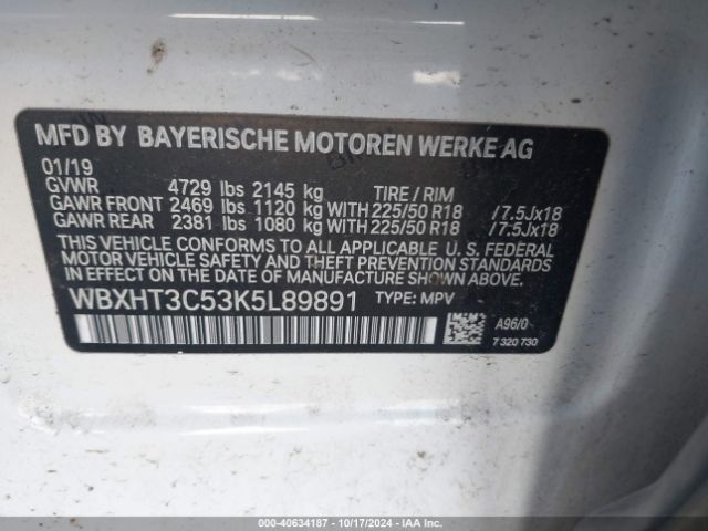 Photo 8 VIN: WBXHT3C53K5L89891 - BMW X1 