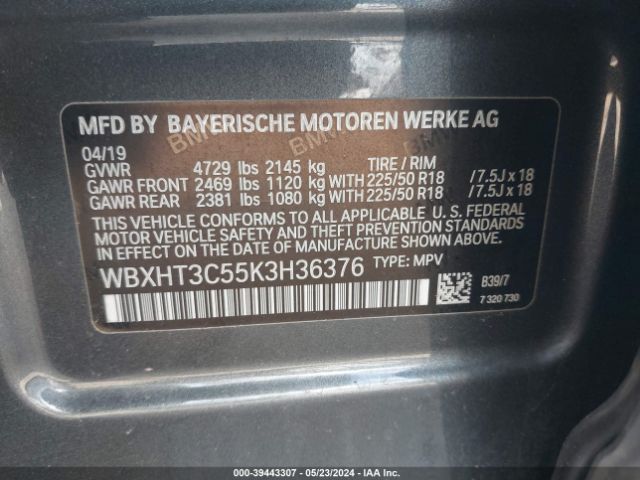 Photo 8 VIN: WBXHT3C55K3H36376 - BMW X1 