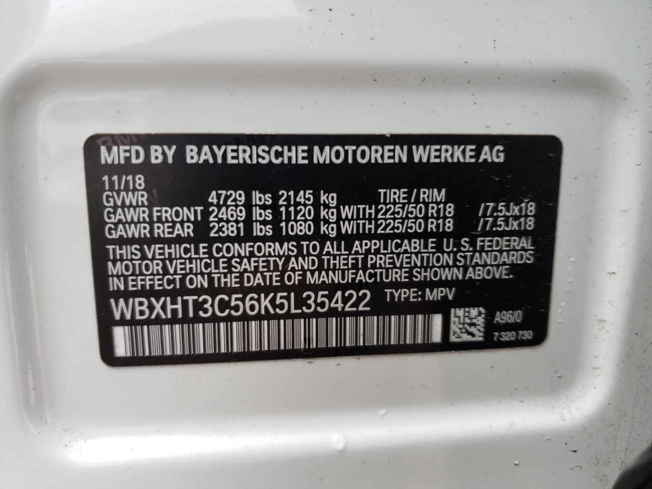 Photo 12 VIN: WBXHT3C56K5L35422 - BMW X1 