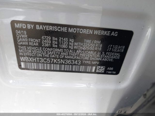 Photo 8 VIN: WBXHT3C57K5N36343 - BMW X1 