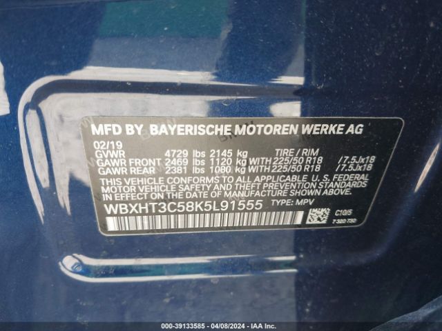 Photo 8 VIN: WBXHT3C58K5L91555 - BMW X1 