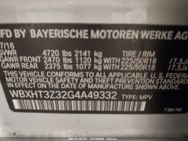 Photo 8 VIN: WBXHT3Z32G4A49332 - BMW X1 