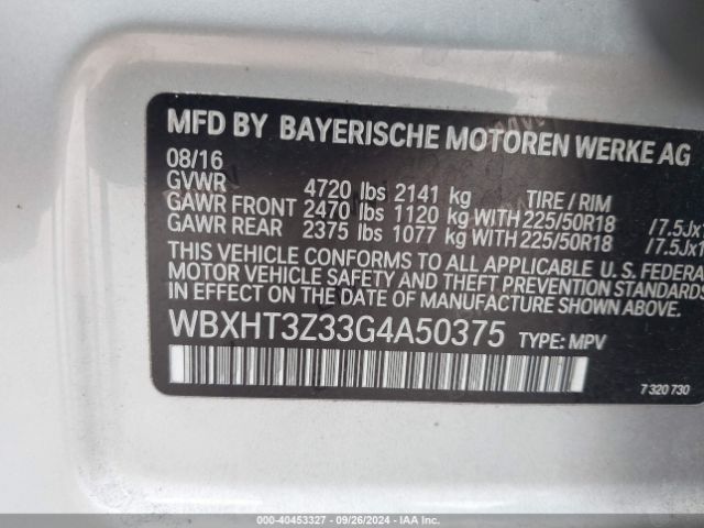 Photo 8 VIN: WBXHT3Z33G4A50375 - BMW X1 