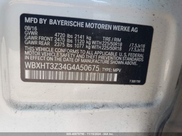 Photo 8 VIN: WBXHT3Z34G4A50675 - BMW X1 