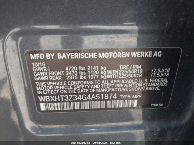 Photo 8 VIN: WBXHT3Z34G4A51874 - BMW X1 