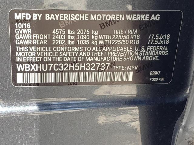 Photo 9 VIN: WBXHU7C32H5H32737 - BMW X1 SDRIVE2 