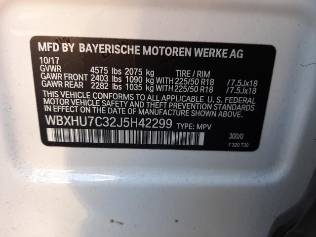 Photo 9 VIN: WBXHU7C32J5H42299 - BMW X1 SDRIVE2 