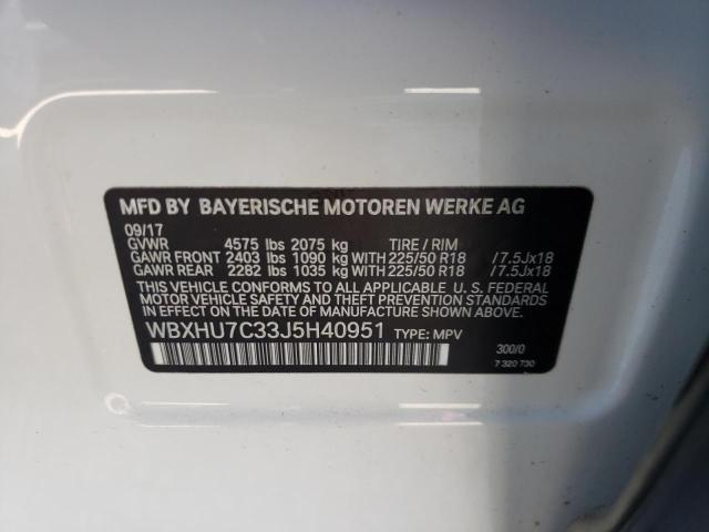 Photo 9 VIN: WBXHU7C33J5H40951 - BMW X1 SDRIVE2 