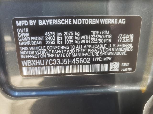 Photo 9 VIN: WBXHU7C33J5H45602 - BMW X1 SDRIVE2 