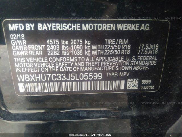 Photo 8 VIN: WBXHU7C33J5L05599 - BMW X1 