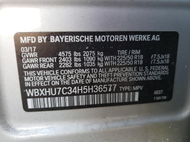 Photo 9 VIN: WBXHU7C34H5H36577 - BMW X1 SDRIVE2 