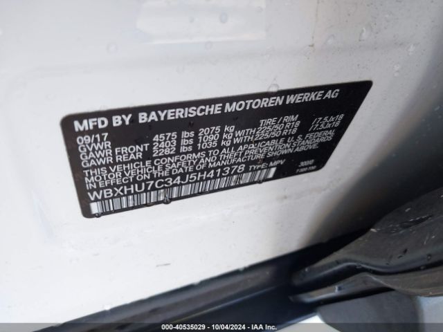 Photo 8 VIN: WBXHU7C34J5H41378 - BMW X1 