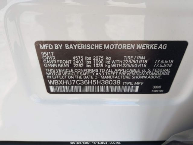 Photo 8 VIN: WBXHU7C36H5H38038 - BMW X1 