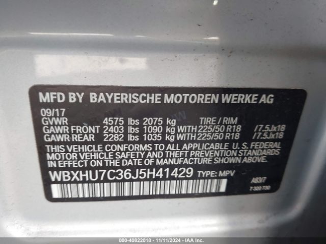 Photo 8 VIN: WBXHU7C36J5H41429 - BMW X1 