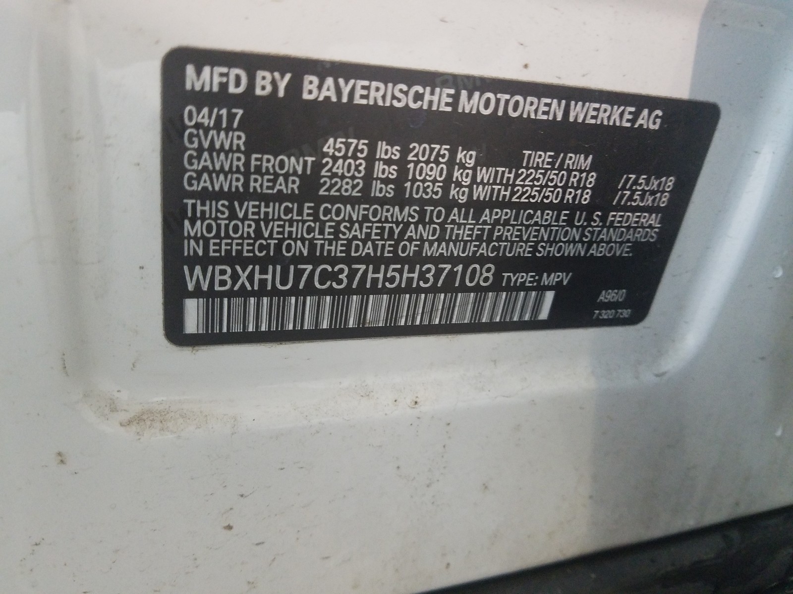 Photo 9 VIN: WBXHU7C37H5H37108 - BMW X1 SDRIVE2 