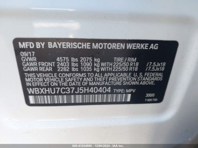 Photo 8 VIN: WBXHU7C37J5H40404 - BMW X1 