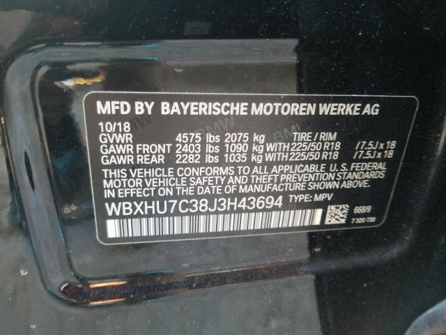 Photo 9 VIN: WBXHU7C38J3H43694 - BMW X1 SDRIVE2 