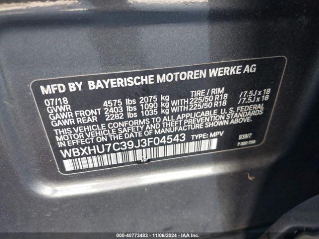 Photo 8 VIN: WBXHU7C39J3F04543 - BMW X1 