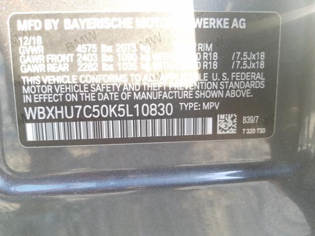 Photo 9 VIN: WBXHU7C50K5L10830 - BMW X1 SDRIVE2 