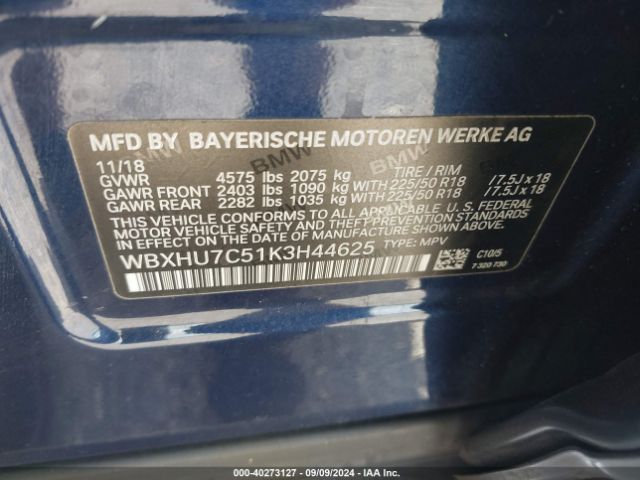 Photo 8 VIN: WBXHU7C51K3H44625 - BMW X1 