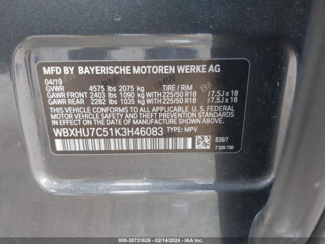 Photo 8 VIN: WBXHU7C51K3H46083 - BMW X1 