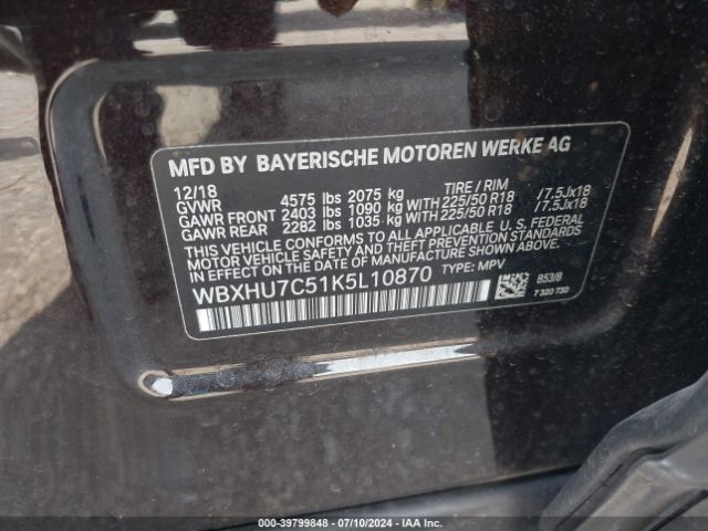 Photo 8 VIN: WBXHU7C51K5L10870 - BMW X1 