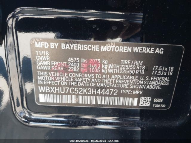 Photo 8 VIN: WBXHU7C52K3H44472 - BMW X1 