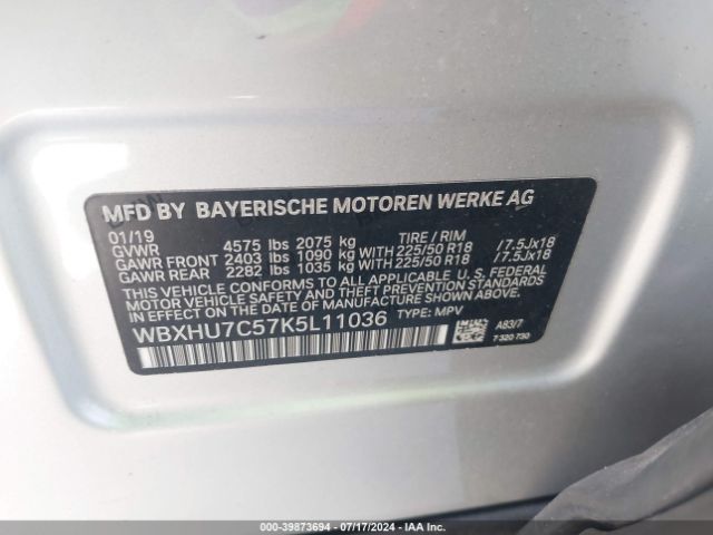 Photo 8 VIN: WBXHU7C57K5L11036 - BMW X1 