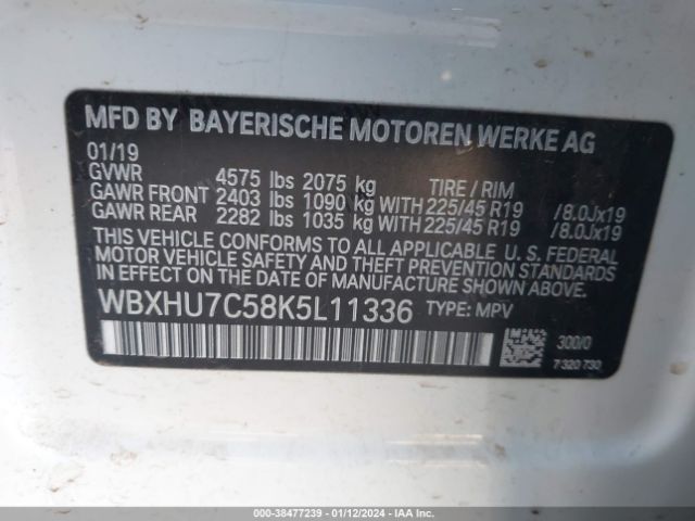 Photo 8 VIN: WBXHU7C58K5L11336 - BMW X1 