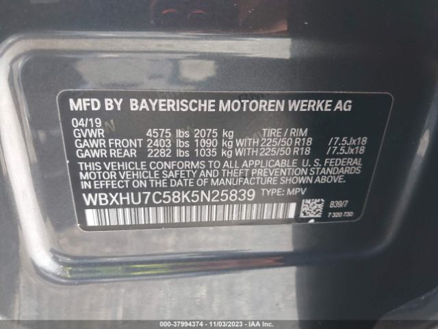 Photo 8 VIN: WBXHU7C58K5N25839 - BMW X1 