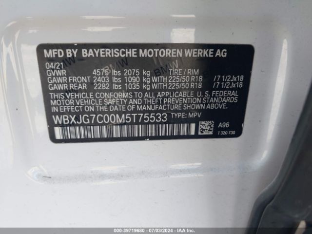 Photo 8 VIN: WBXJG7C00M5T75533 - BMW X1 