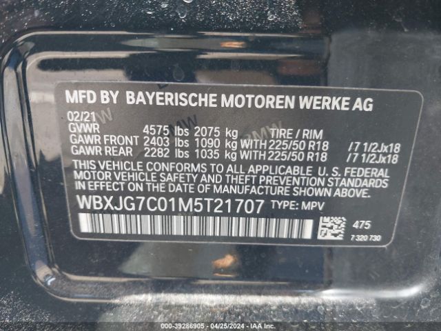 Photo 8 VIN: WBXJG7C01M5T21707 - BMW X1 