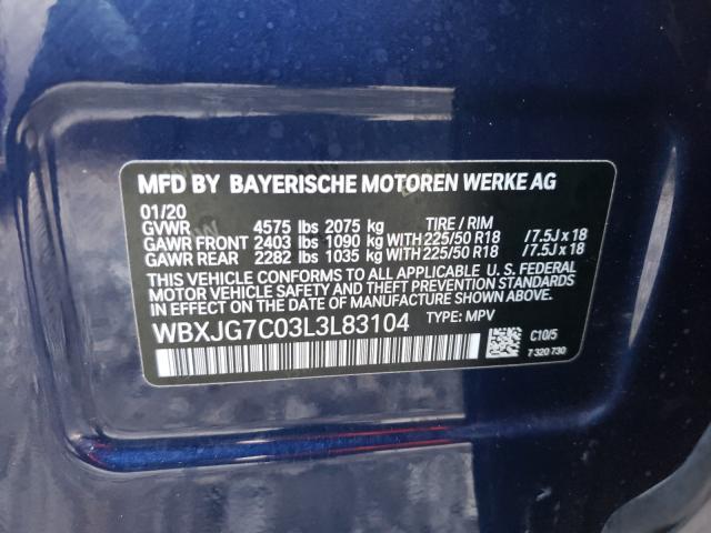 Photo 9 VIN: WBXJG7C03L3L83104 - BMW X1 SDRIVE2 