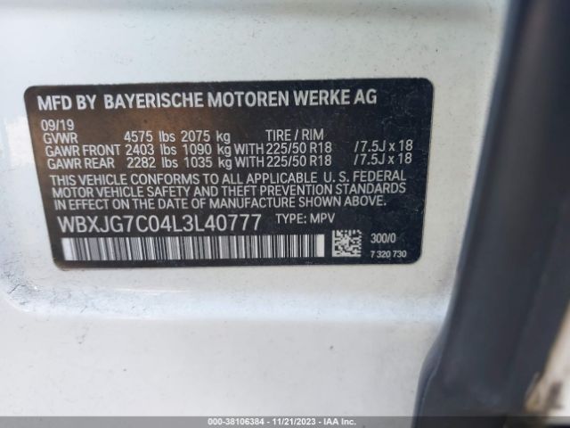 Photo 8 VIN: WBXJG7C04L3L40777 - BMW X1 