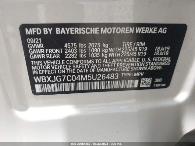 Photo 8 VIN: WBXJG7C04M5U26483 - BMW X1 