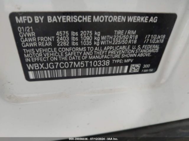 Photo 8 VIN: WBXJG7C07M5T10338 - BMW X1 