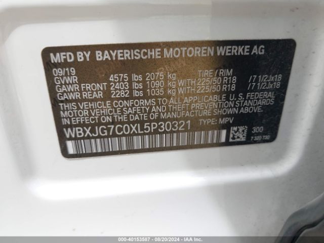 Photo 8 VIN: WBXJG7C0XL5P30321 - BMW X1 