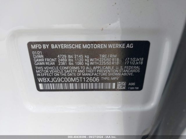 Photo 8 VIN: WBXJG9C00M5T12606 - BMW X1 