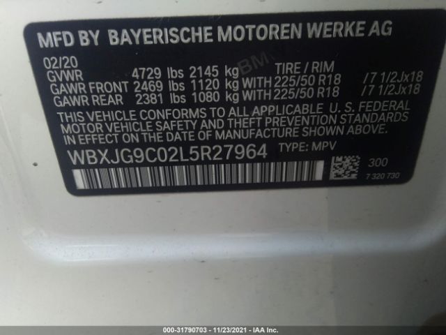 Photo 8 VIN: WBXJG9C02L5R27964 - BMW X1 