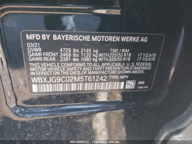 Photo 8 VIN: WBXJG9C02M5T61242 - BMW X1 