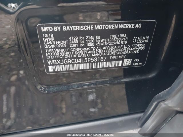 Photo 8 VIN: WBXJG9C04L5P53167 - BMW X1 