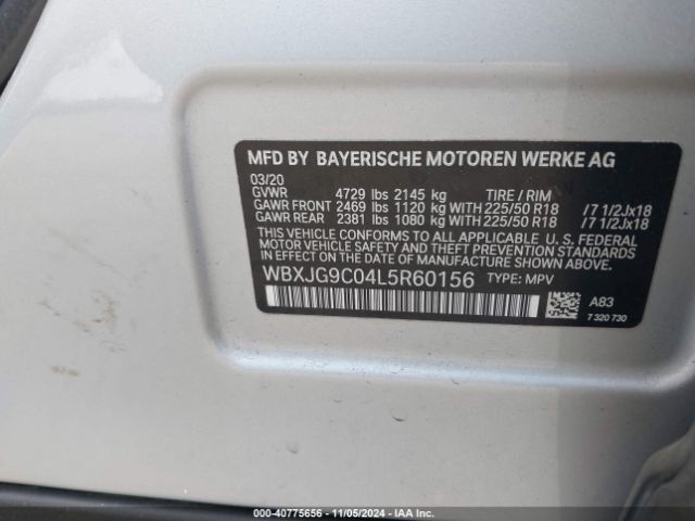 Photo 8 VIN: WBXJG9C04L5R60156 - BMW X1 