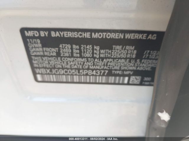 Photo 8 VIN: WBXJG9C05L5P84377 - BMW X1 