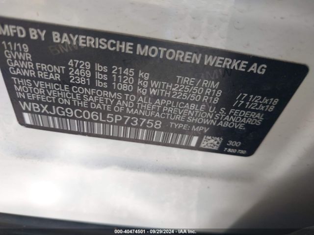 Photo 8 VIN: WBXJG9C06L5P73758 - BMW X1 