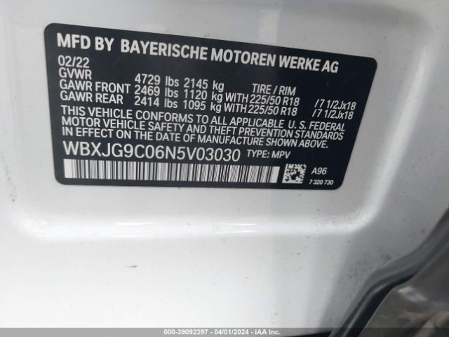 Photo 8 VIN: WBXJG9C06N5V03030 - BMW X1 