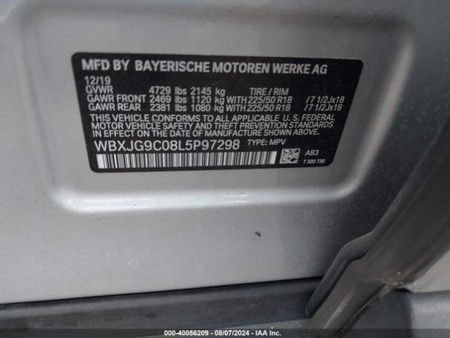 Photo 8 VIN: WBXJG9C08L5P97298 - BMW X1 